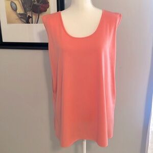 Ming Wang Sleeveless Top - 2X, Peach / Salmon color, beautifully constructed